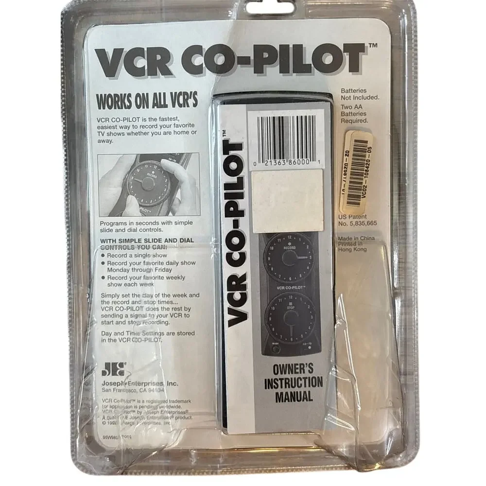 VCR Co-pilot record tv show vcr vhs program remote universal NIB
